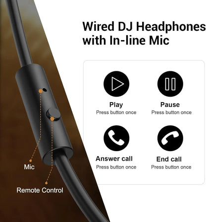 OneOdio Wired Professional Studio Headphones – DJ Over-Ear with Mic, Hi-Res