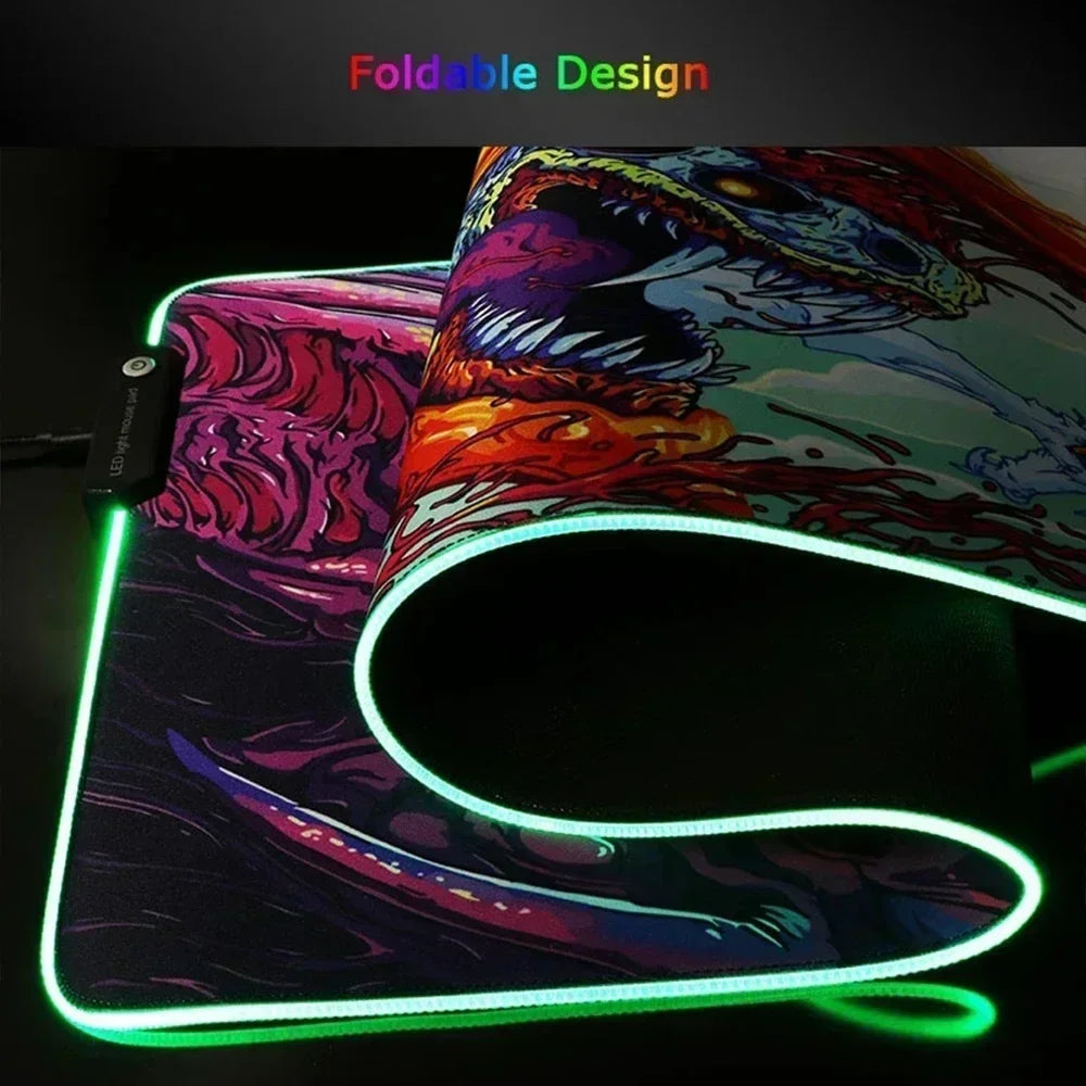 RGB ASUS XXL Gaming Mouse Pad – Black-Green LED Extended Desk Mat