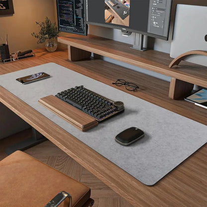 Felt Desk Mat – Large 31.5×15.7″ Mouse & Keyboard Pad, Dark Gray