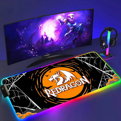 Redragon RGB LED Gaming Mouse Pad – Anti-Skid Desk Mat for PC & Laptop