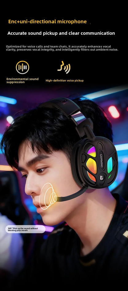 New! Premium Wireless Gaming Headset with Hi - Fi sound & 3.5mm RGB for PC/PS. Wired option available.