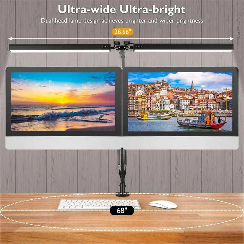 LED Clamp-On Desk Lamp – 5 Light Modes with Auto Shut-Off, Eye-Caring