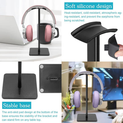 Universal Aluminum Headphone Stand – Flexible Metal Headset Holder